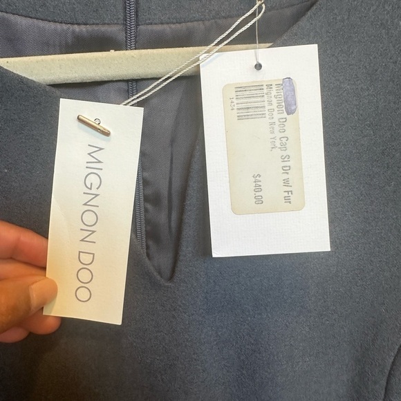 Mignon Blue Sheath Sleeveless Midi Dress - Picture 7 of 9